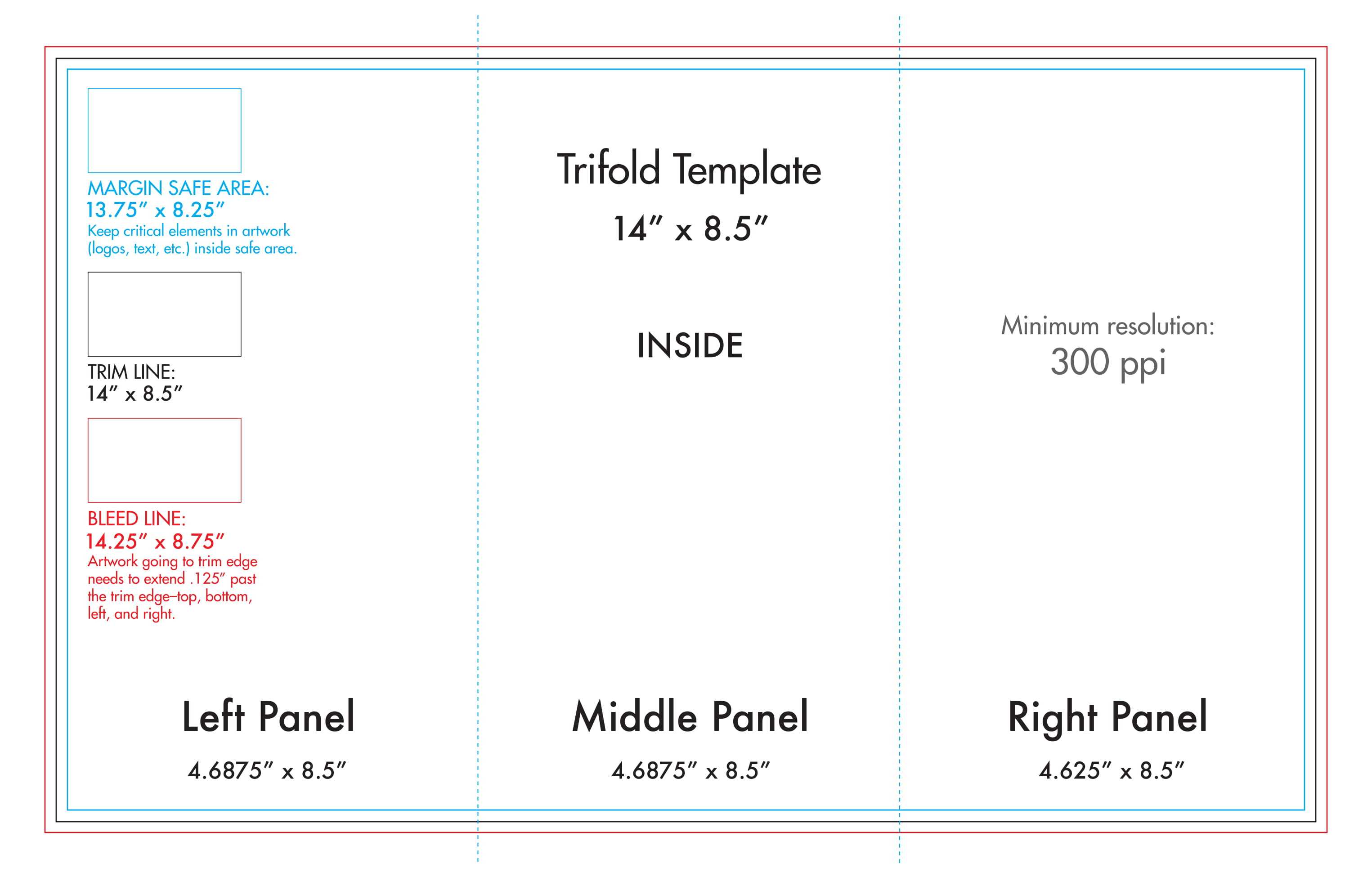 8.5" X 14" Tri Fold Brochure Template – U.s. Press With Brochure Folding Templates