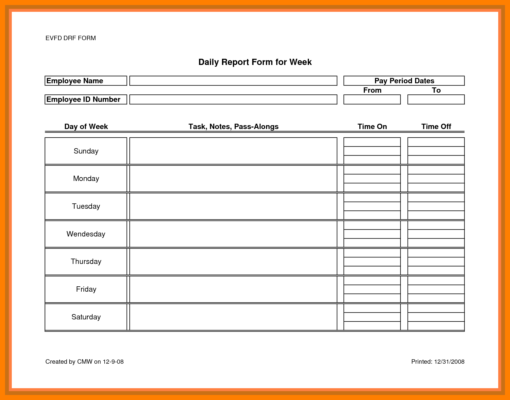 8+ Daily Report Template | Lobo Development Throughout Daily Work Report Template