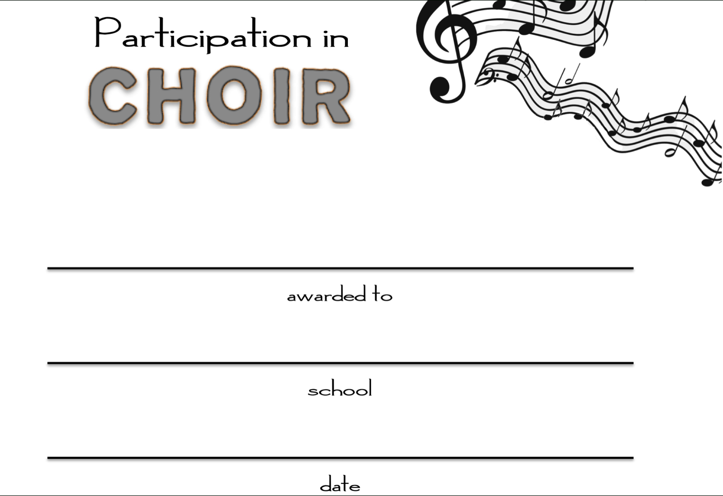 8+ Free Choir Certificate Of Participation Templates - Pdf With Choir Certificate Template