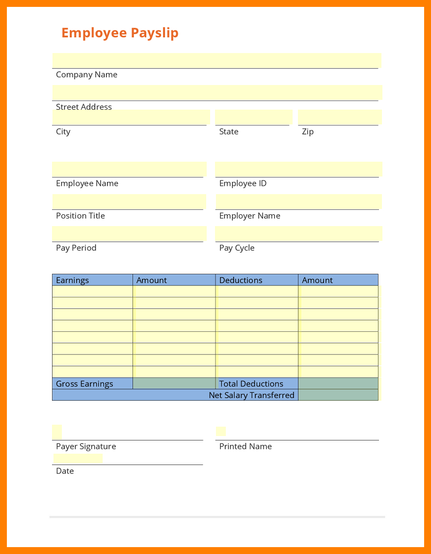 8+ Free Payslip Template Download | Shrewd Investment Pertaining To Blank Payslip Template