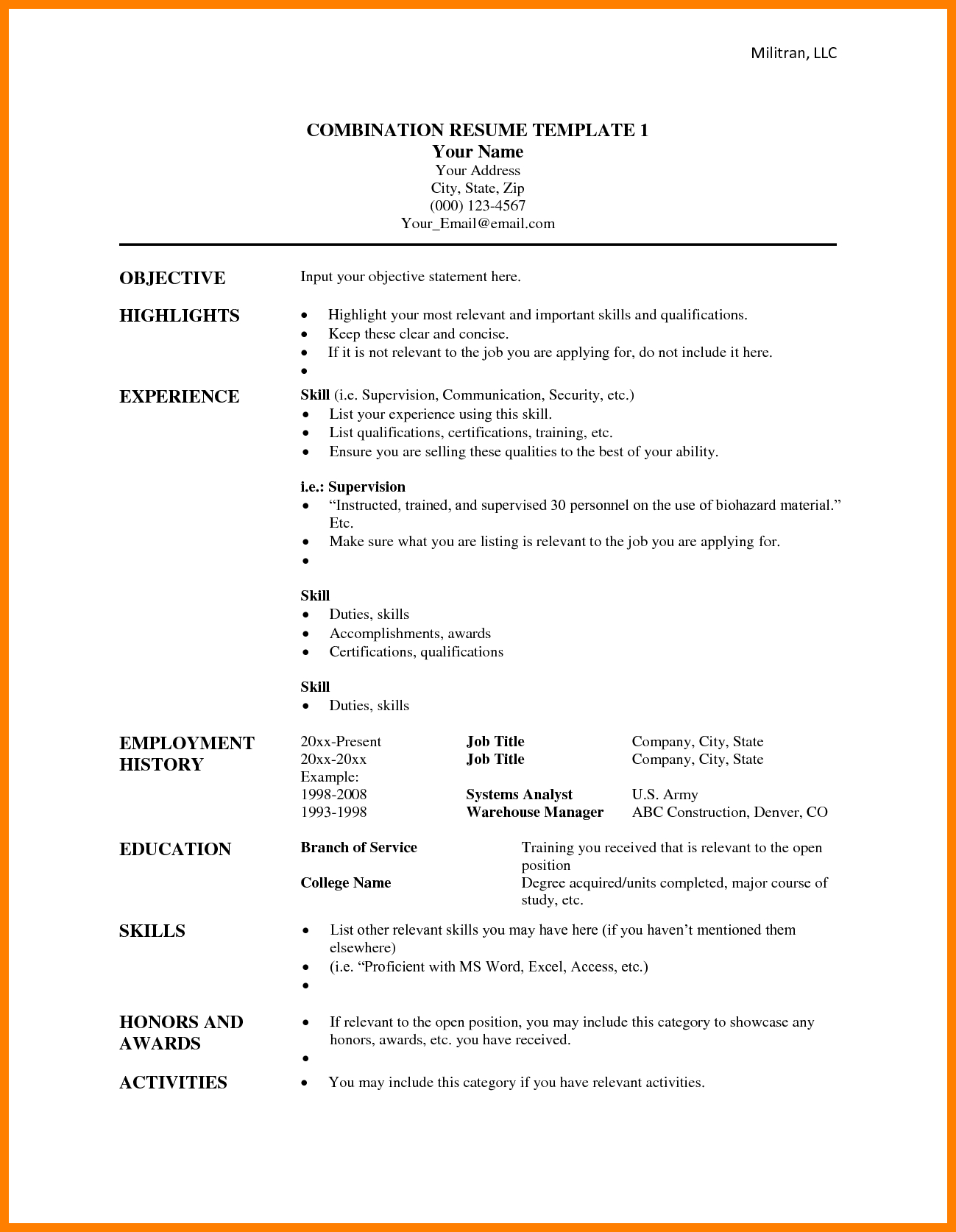 8+ Functional Resume Template Microsoft Word | Reptile Shop With Combination Resume Template Word