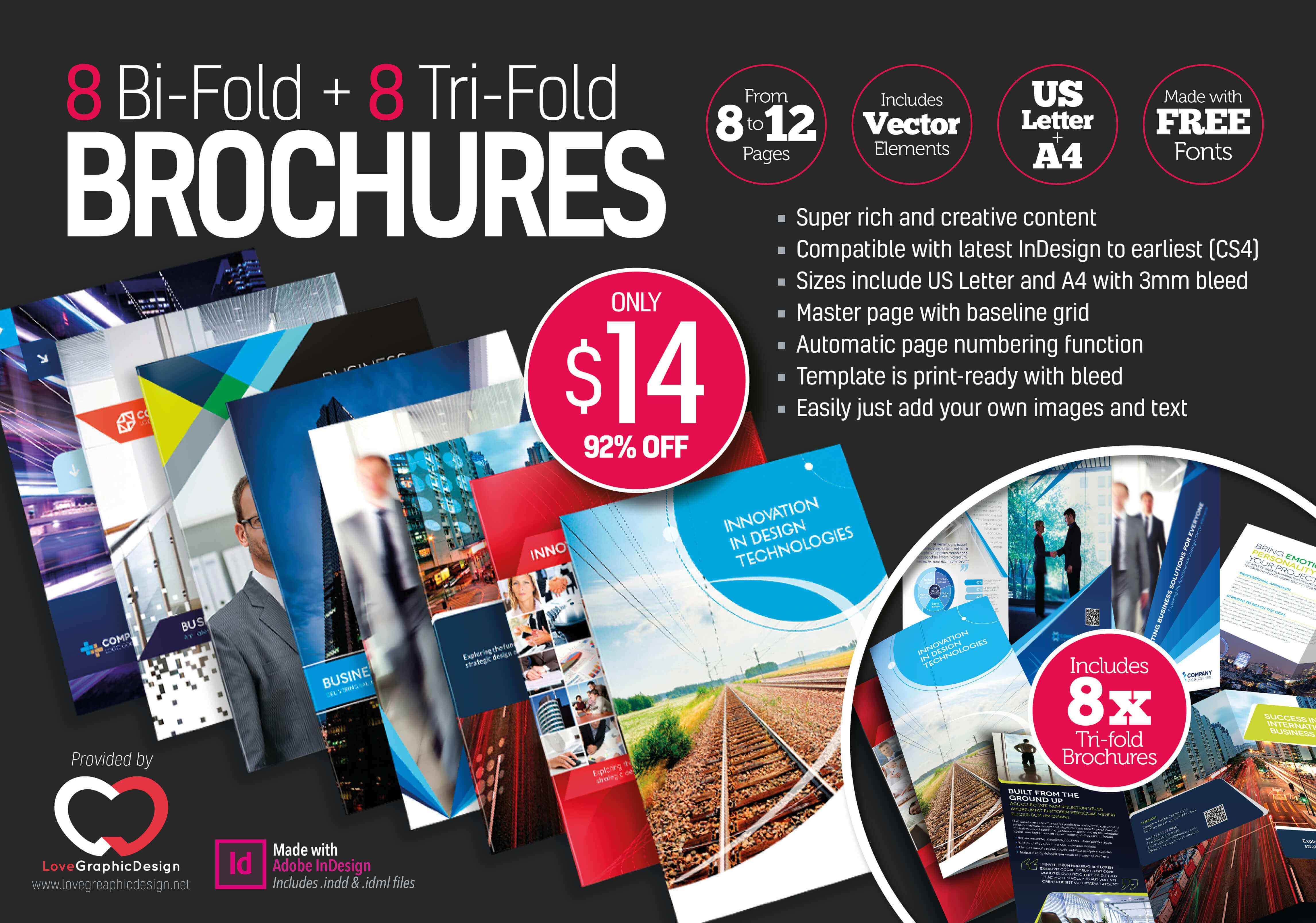 8 Print Ready Indesign Bi Fold & Tri Fold Brochure Templates Pertaining To Adobe Indesign Tri Fold Brochure Template