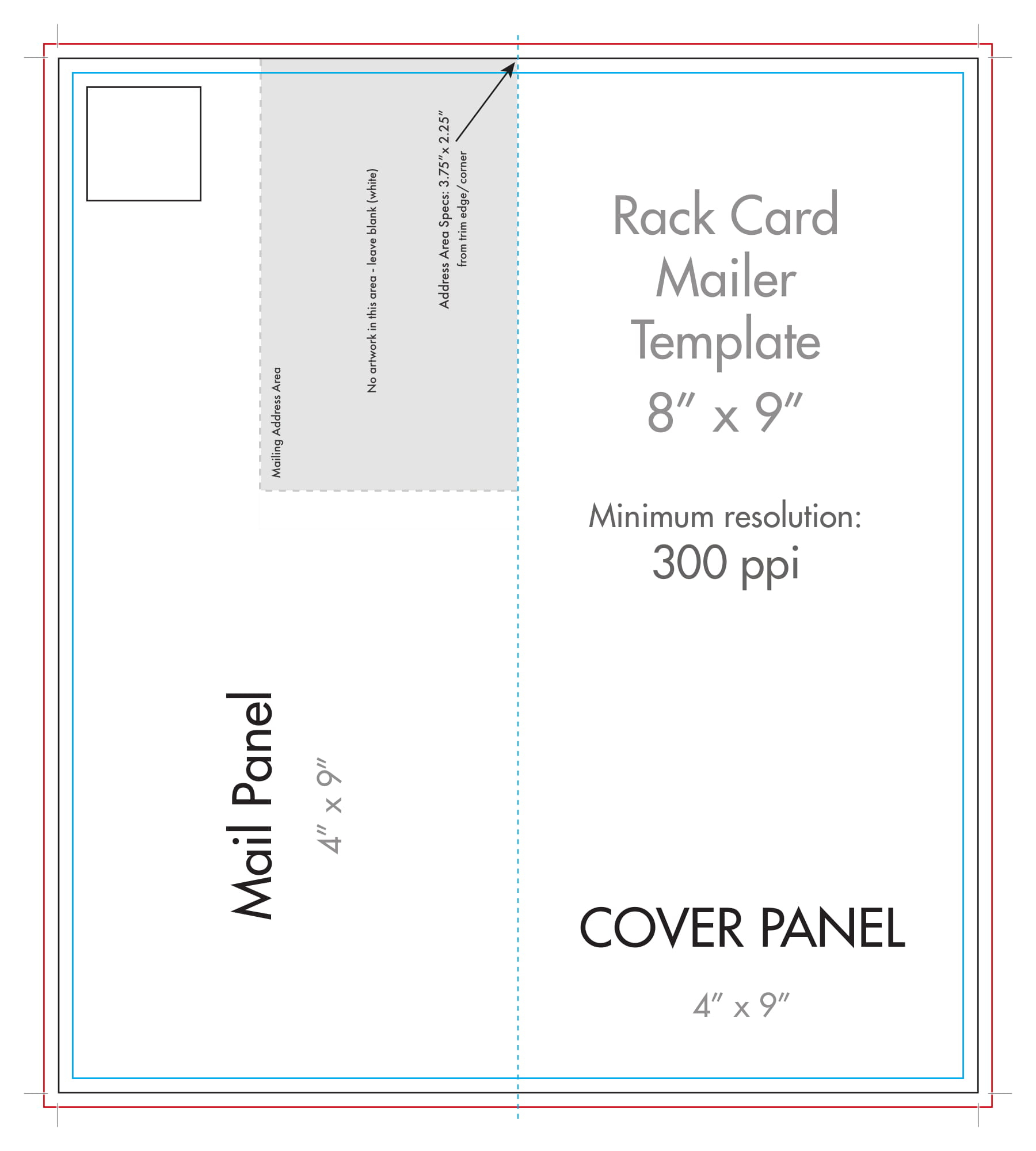 8" X 9" Rack Brochure Template (Half Fold) - U.s. Press With Regard To Half Fold Card Template