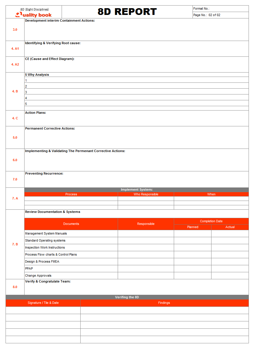 8D Corrective Action Report Template Intended For 8D Report Template