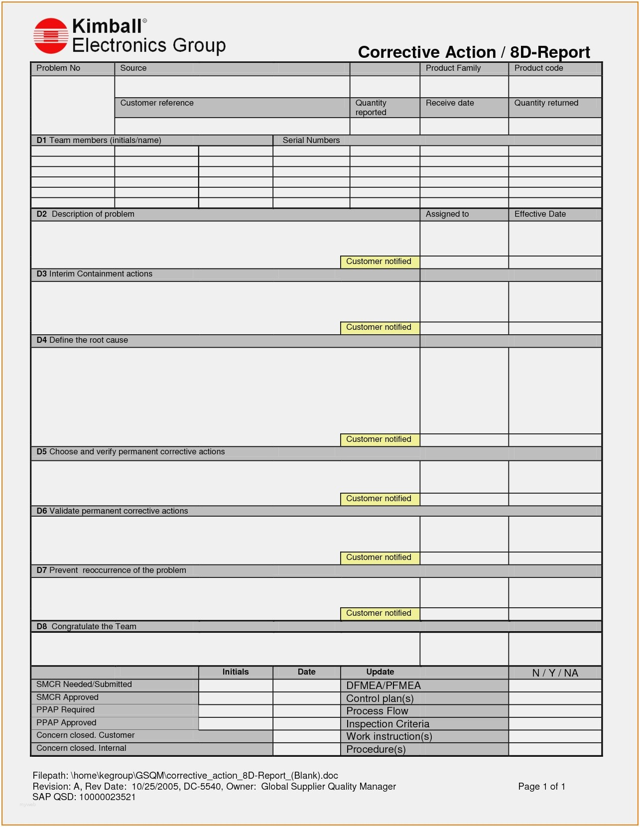 8D Report Template Excel What Makes 14D Report Template Throughout 8D Report Format Template