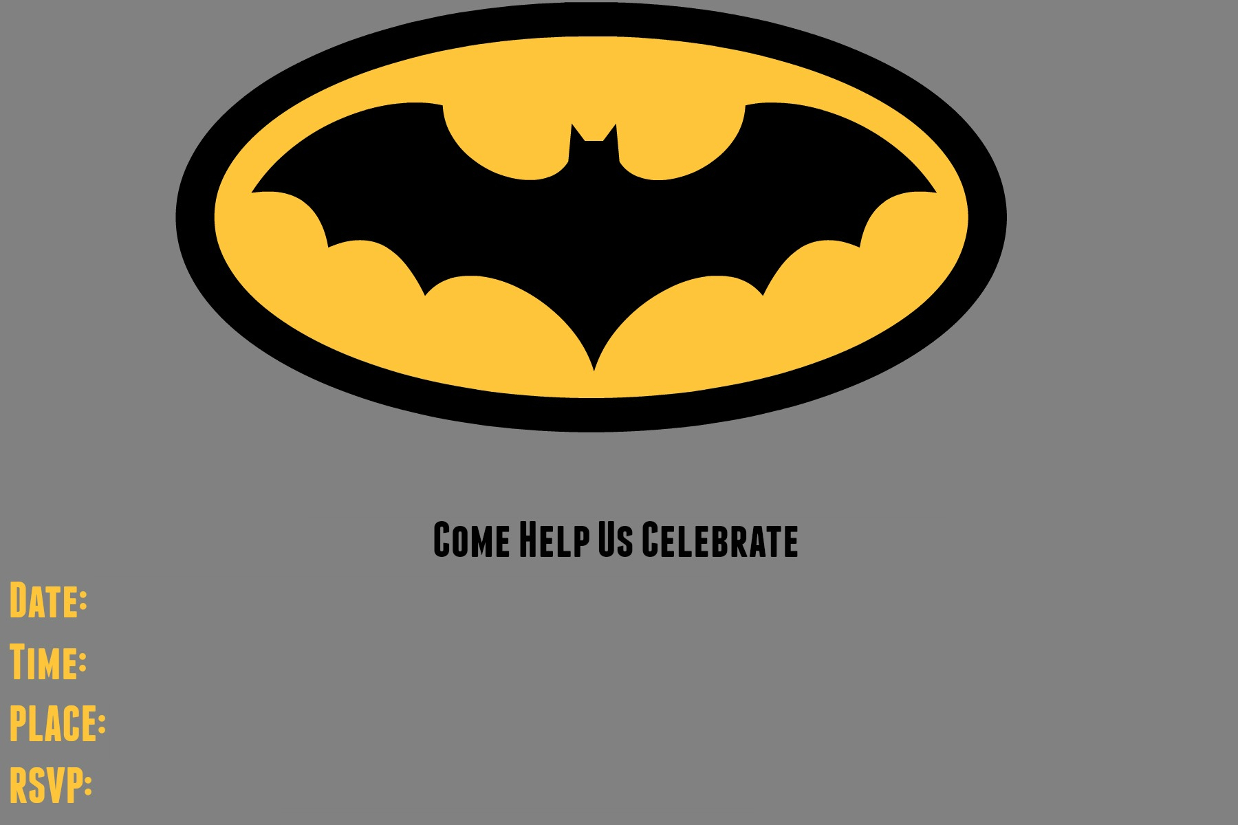 9 Awesome Batman Birthday Invitations | Kittybabylove With Regard To Batman Birthday Card Template