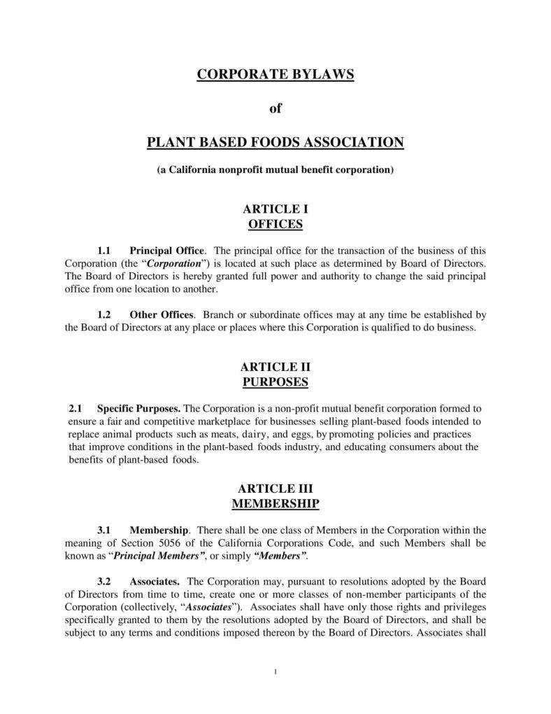 9+ Corporate Bylaws Templates – Pdf | Free & Premium Templates Inside Corporate Bylaws Template Word