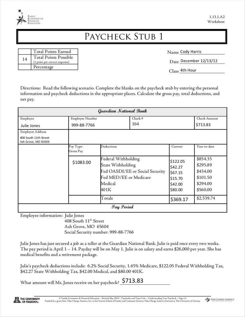 9+ Free Pay Stub Templates Word, Pdf, Excel Format Download For Blank Pay Stub Template Word