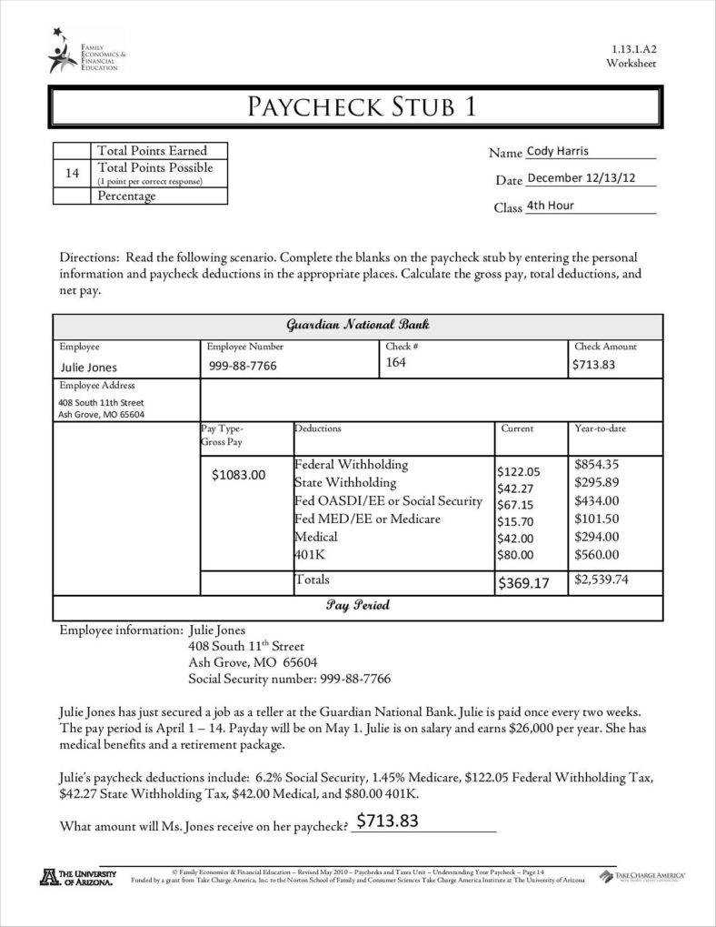 9+ Free Pay Stub Templates Word, Pdf, Excel Format Download For Blank Pay Stub Template Word