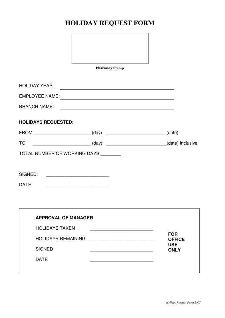 9+ Holiday Request Form Templates – Pdf, Doc | Free With Travel Request Form Template Word