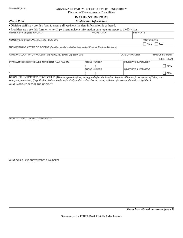 It Incident Report Template