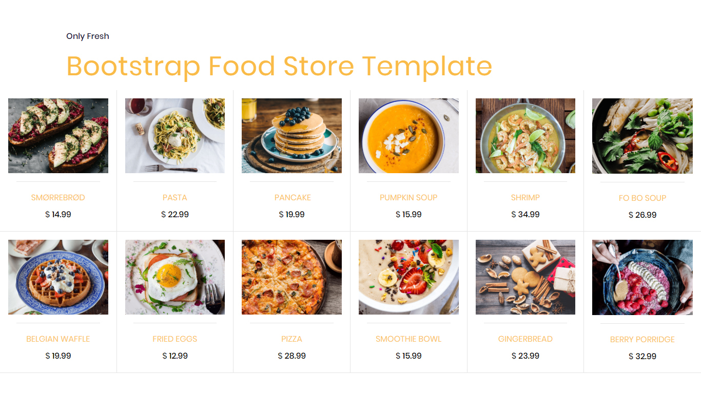 95+ Free Bootstrap Themes Expected To Get In The Top In 2019 In Blank Food Web Template