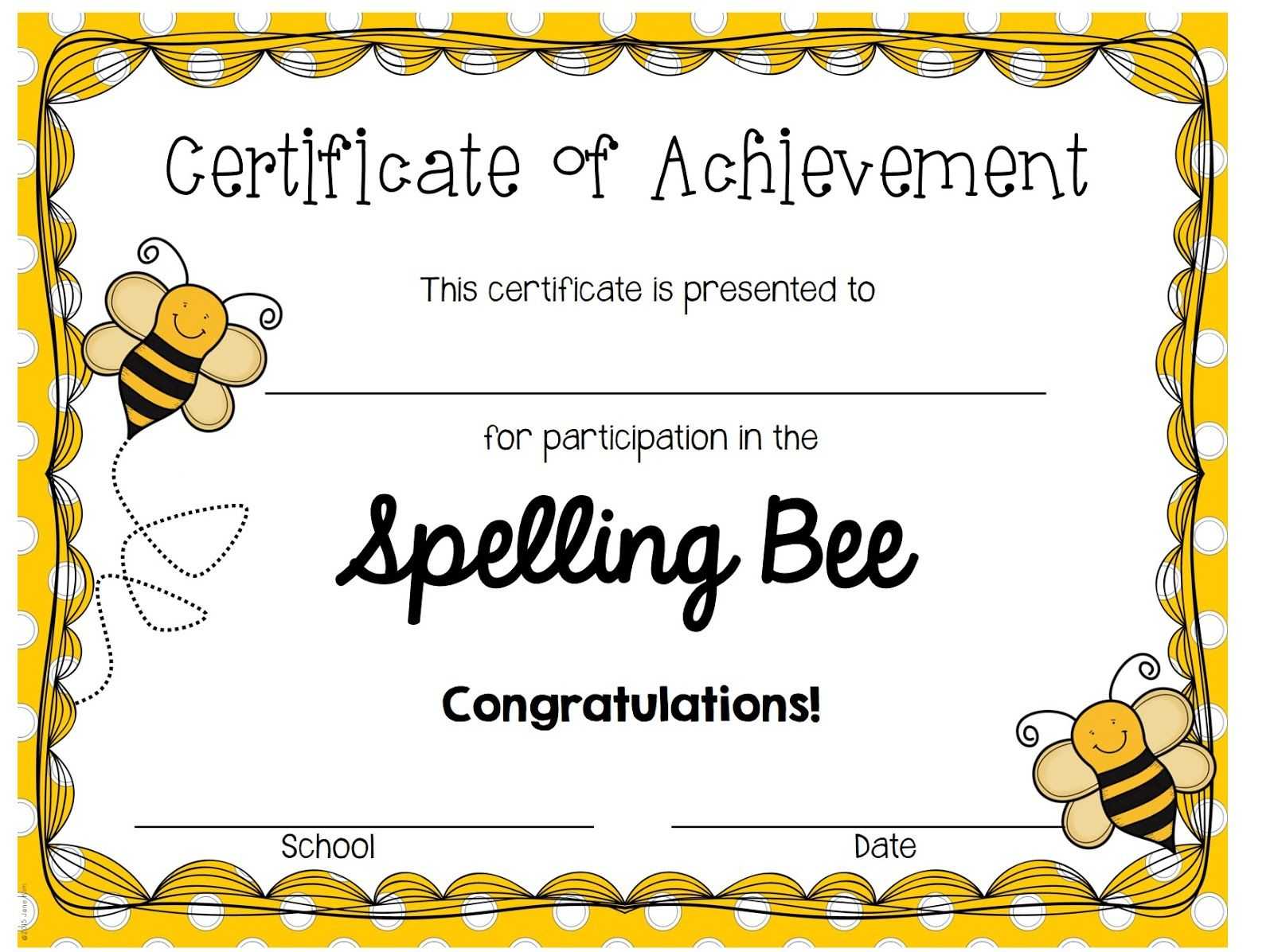 A Blog About Education, Children, Teaching, And My Journey For Spelling Bee Award Certificate Template