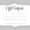 A Cute Looking Gift Certificate | S P A | Gift Certificate with Black And White Gift Certificate Template Free