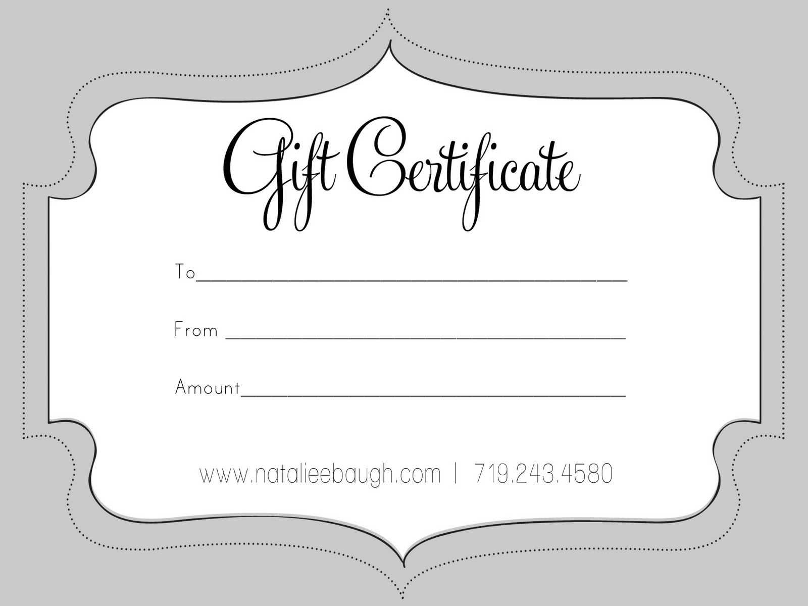 A Cute Looking Gift Certificate | S P A | Gift Certificate With Black And White Gift Certificate Template Free