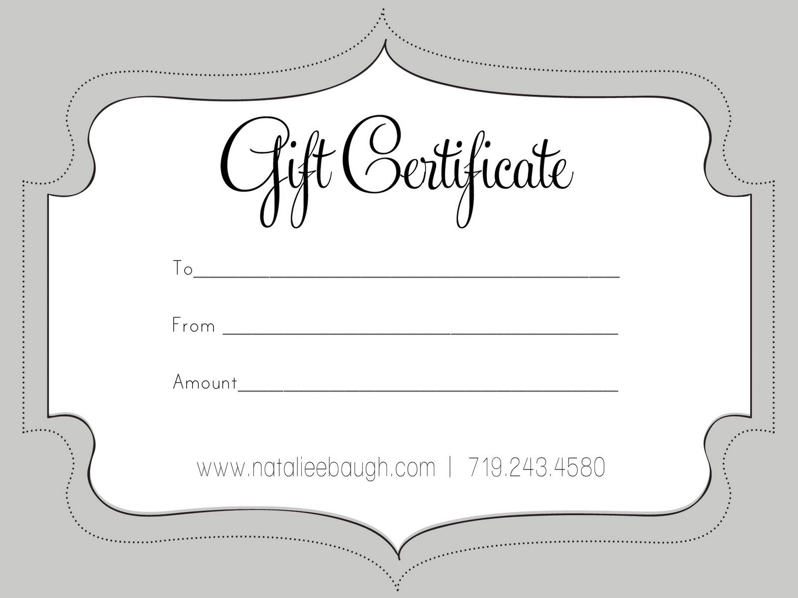 Black And White Gift Certificate Template Free CUMED ORG