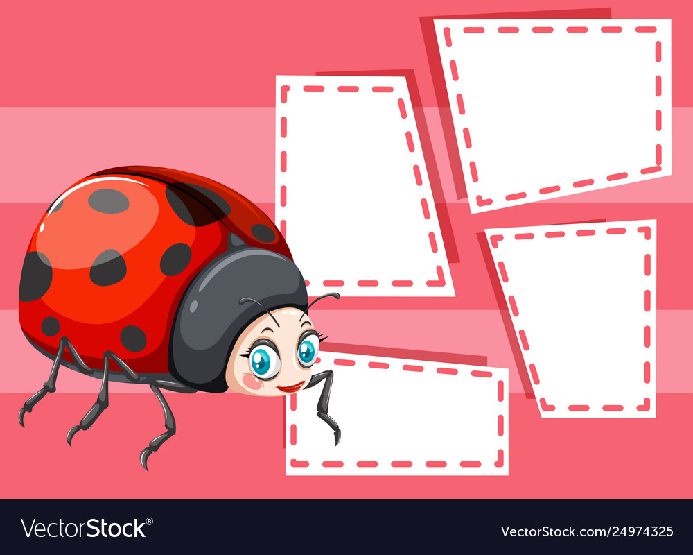 A Ladybug On Note Template Throughout Blank Ladybug Template