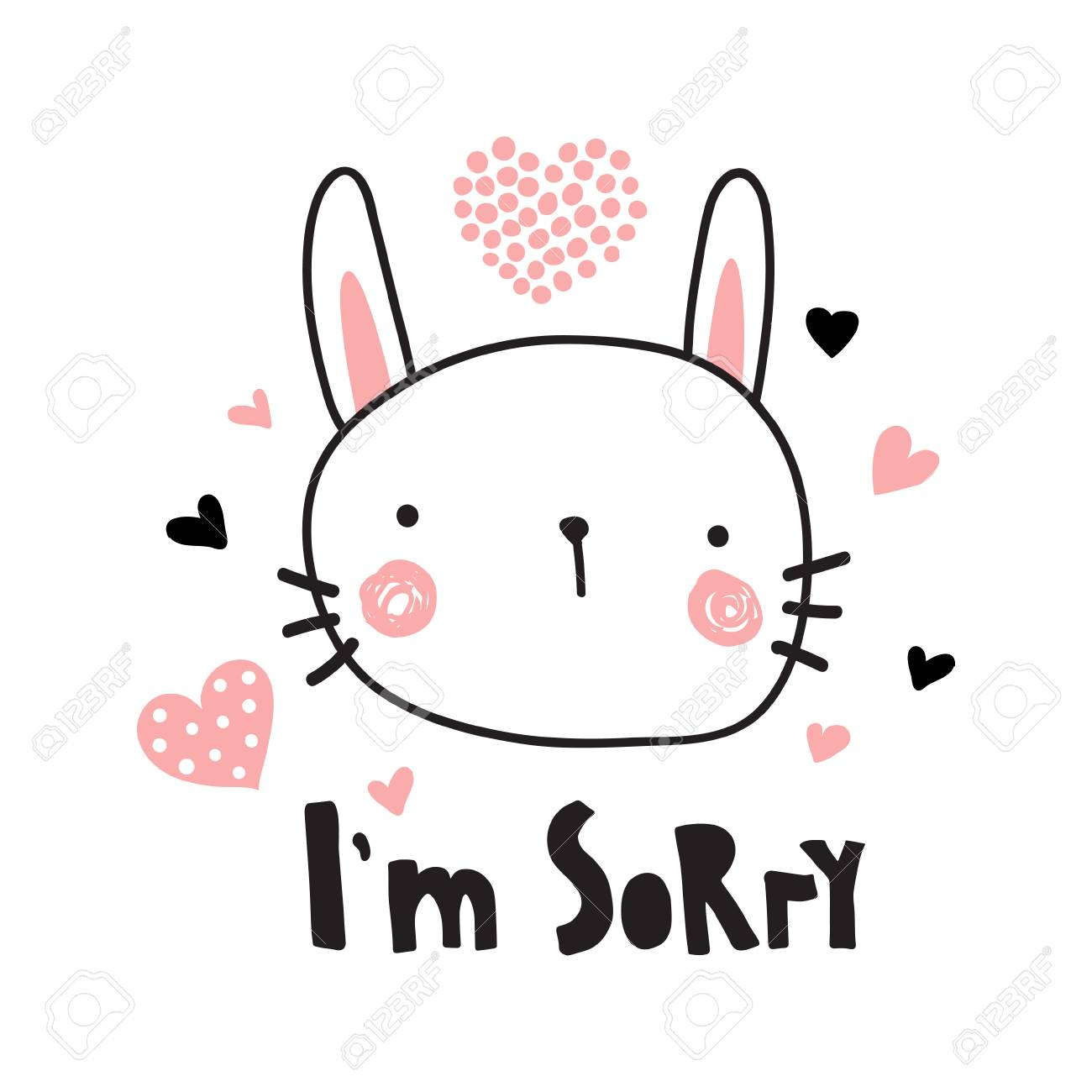 A Vector Template Of A Greeting Card, I'm Sorry Text And Cute.. Within Sorry Card Template