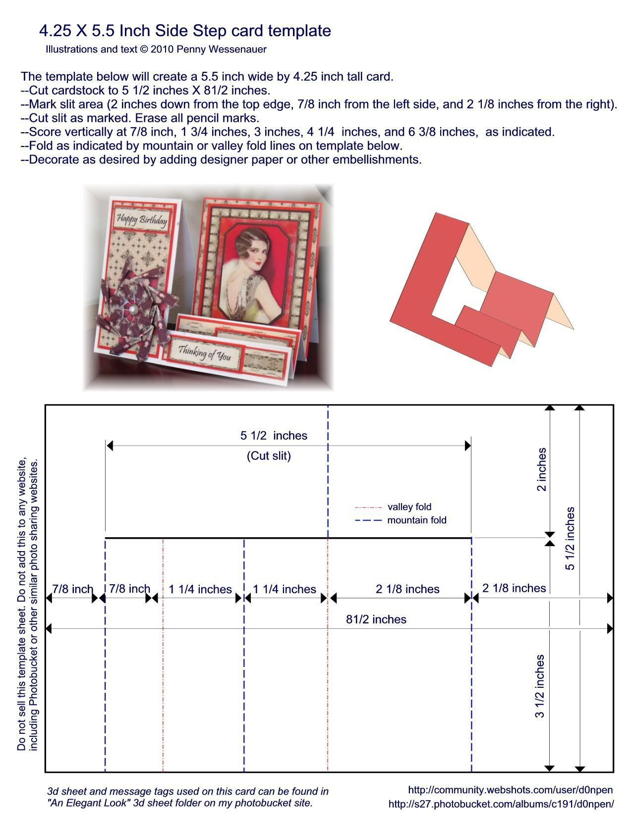 A2 (4.25 X 5.5) Side Step Card Template | Patterns For Card Regarding A2 Card Template