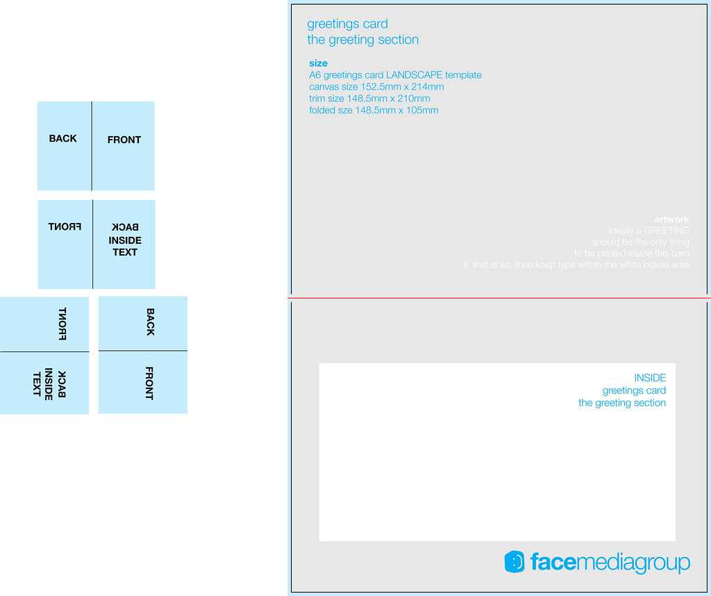 A6 Landscape Greetings Card Template – Tent Fold – Inside Intended For Fold Over Place Card Template