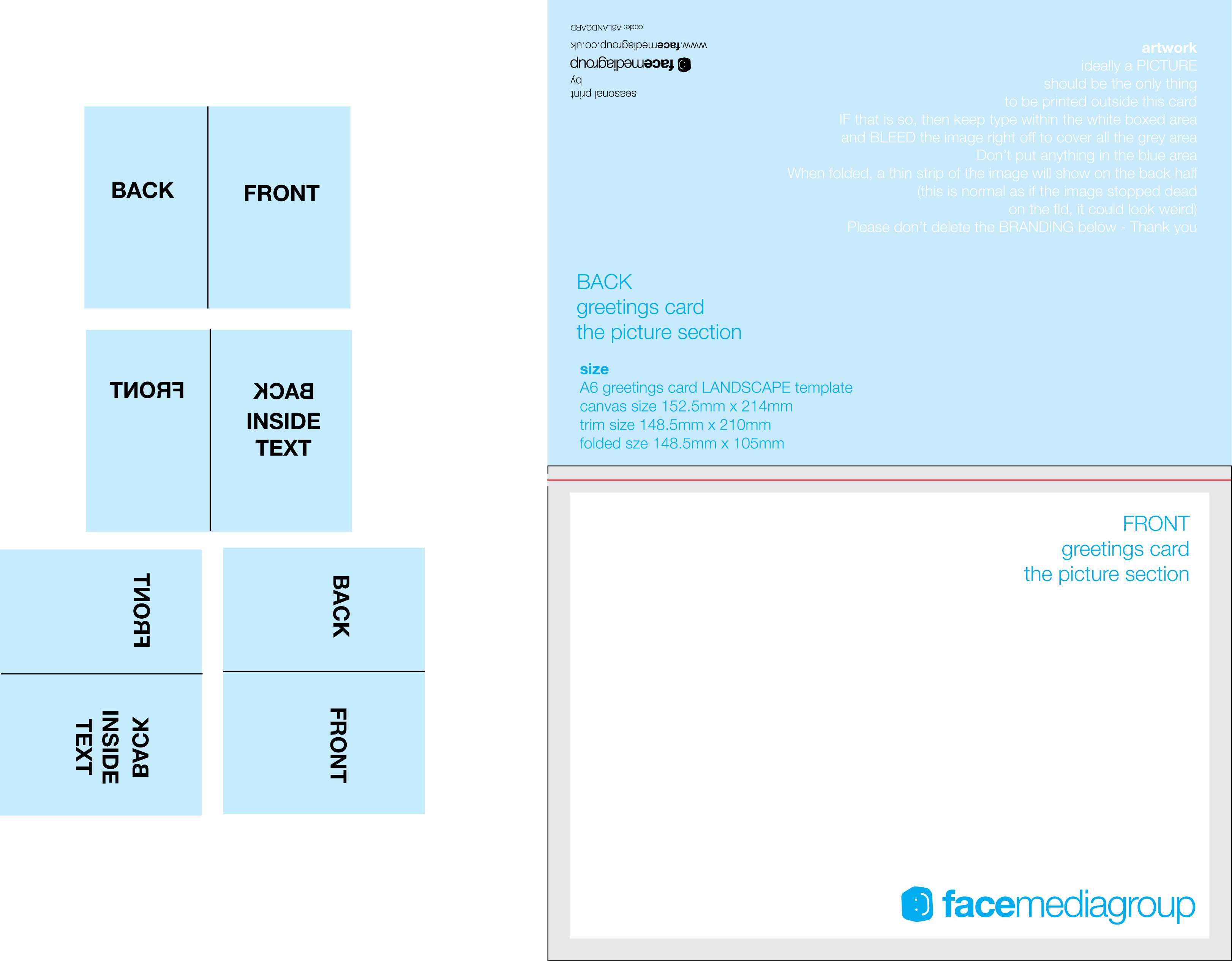 A6 Landscape Greetings Card Template – Tent Fold – Outside Intended For Birthday Card Template Indesign