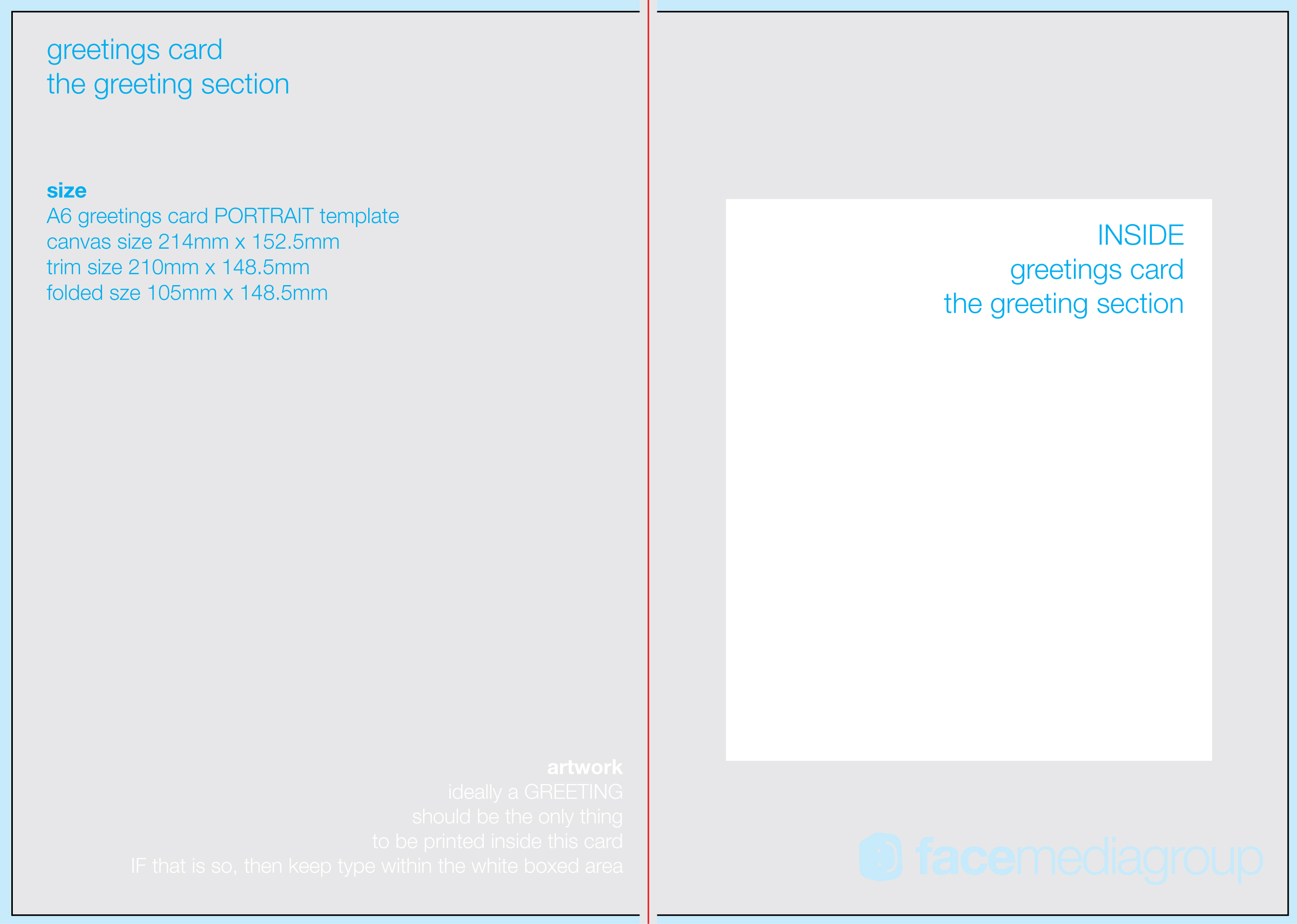 A6 Portrait Greetings Card Template – Standard Fold – Inside For Birthday Card Indesign Template