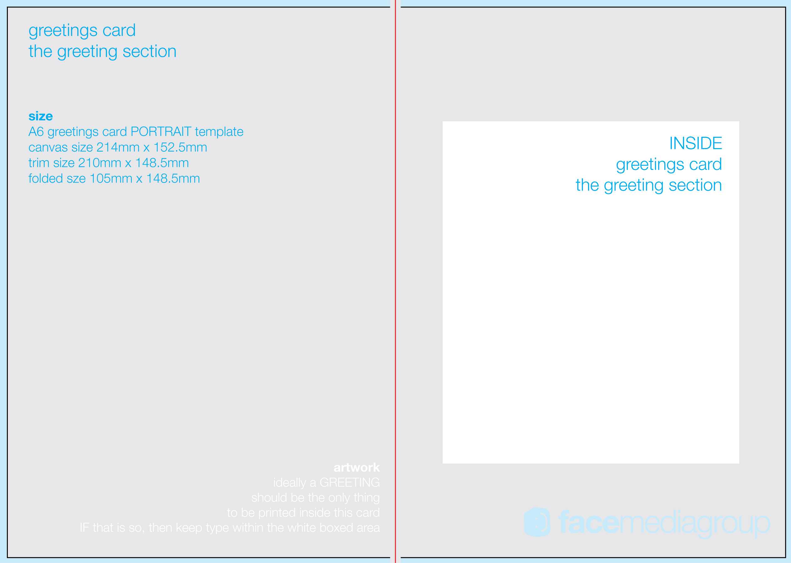 A6 Portrait Greetings Card Template – Standard Fold – Inside With Regard To Indesign Birthday Card Template