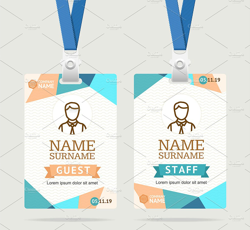 Abstract Id Card Template | Id Card | Id Card Template, Card Intended For Id Card Template Ai