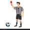 Abstract In Blue Football Referee With Red Card In Football Referee Game Card Template