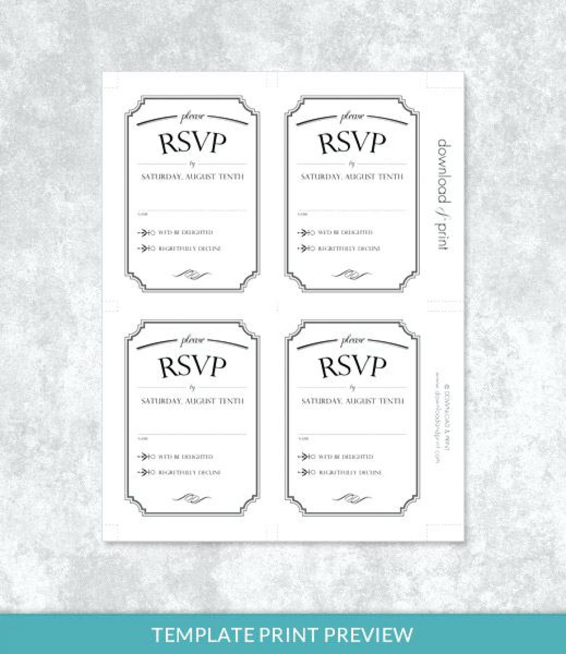 Acceptance Card Template Final Simply Print Preview Wedding With Regard To Acceptance Card Template