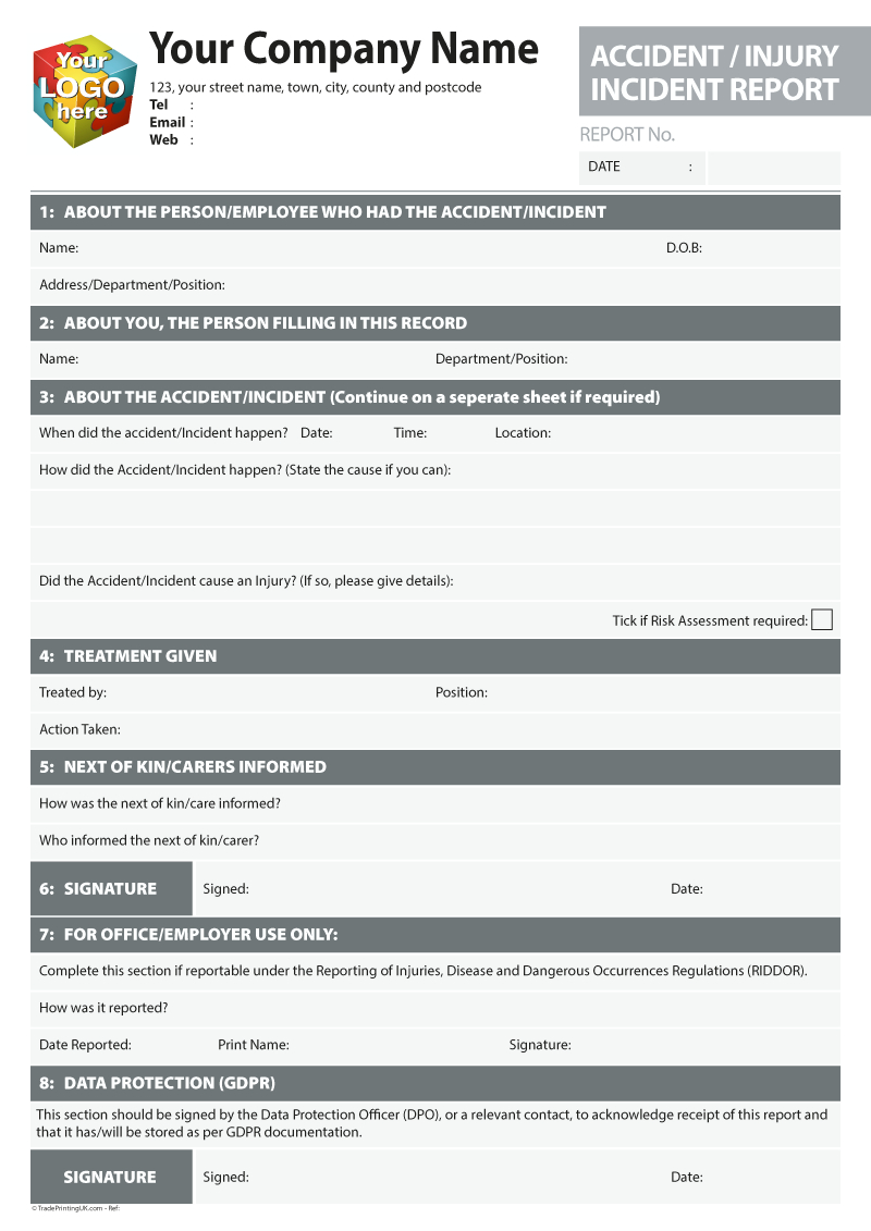 Accident, Injury, Incident Report Log Templates For Regarding Incident Report Book Template