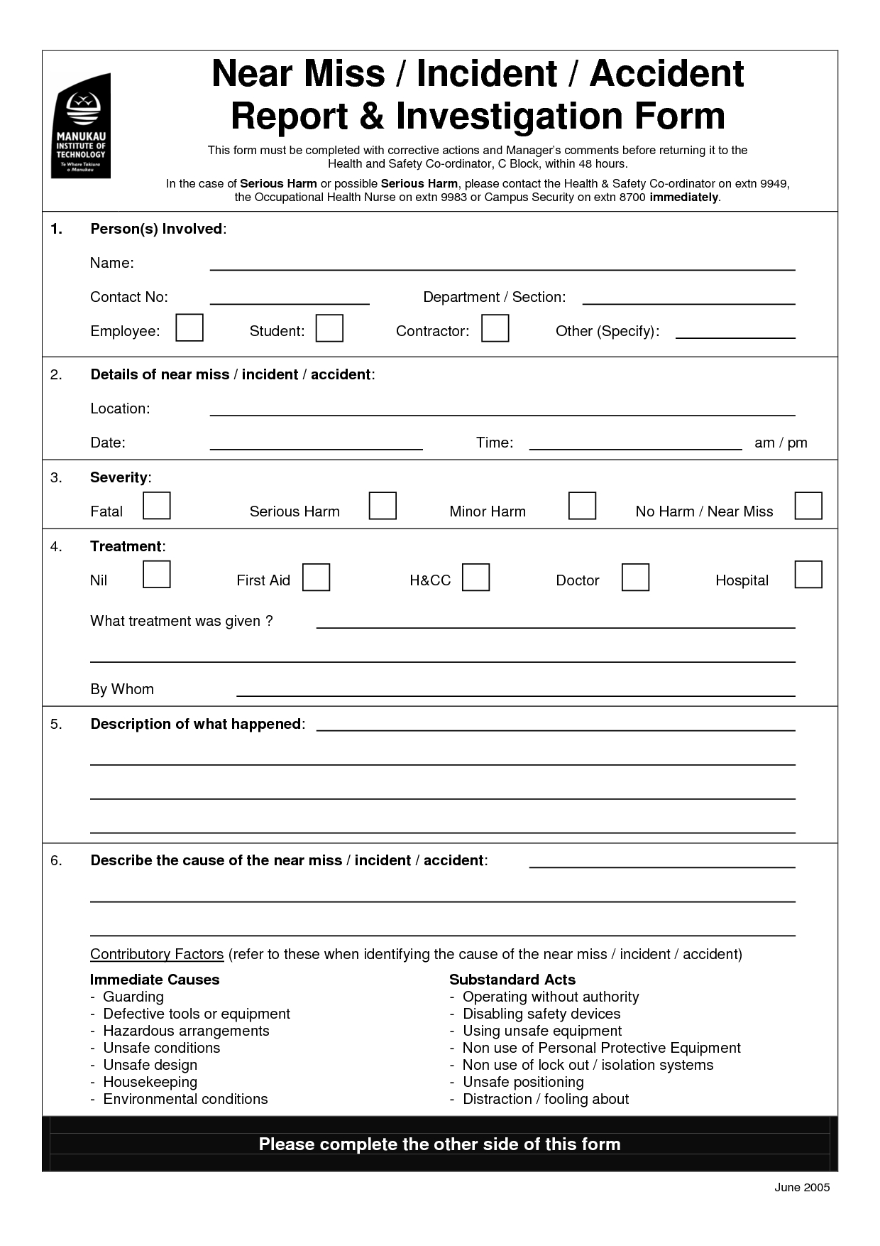 Accident N Form Report Format Osha Template Investigation Pertaining To Ohs Incident Report Template Free