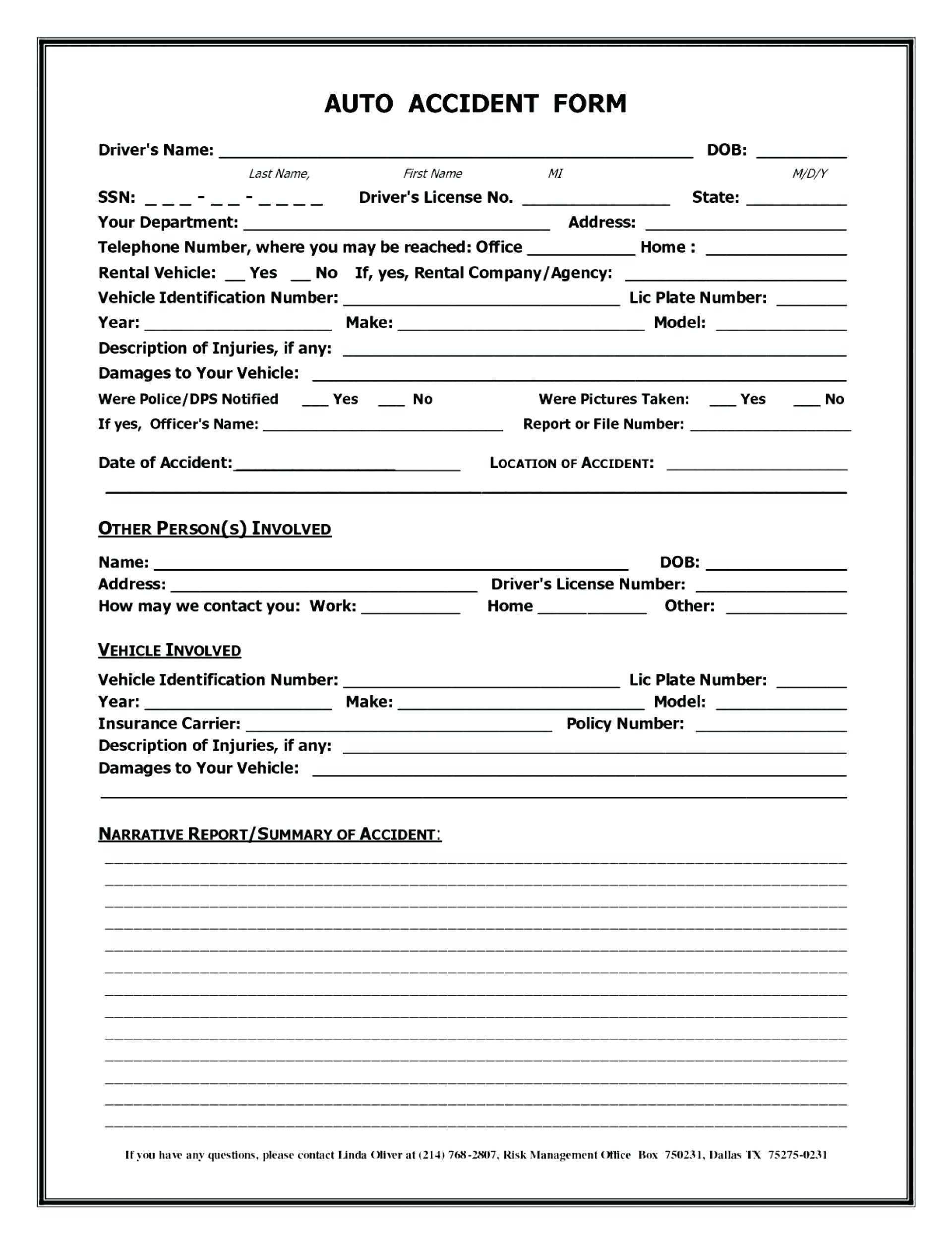 Accident Record Book Template – Tophatsheet.co Pertaining To Motor Vehicle Accident Report Form Template