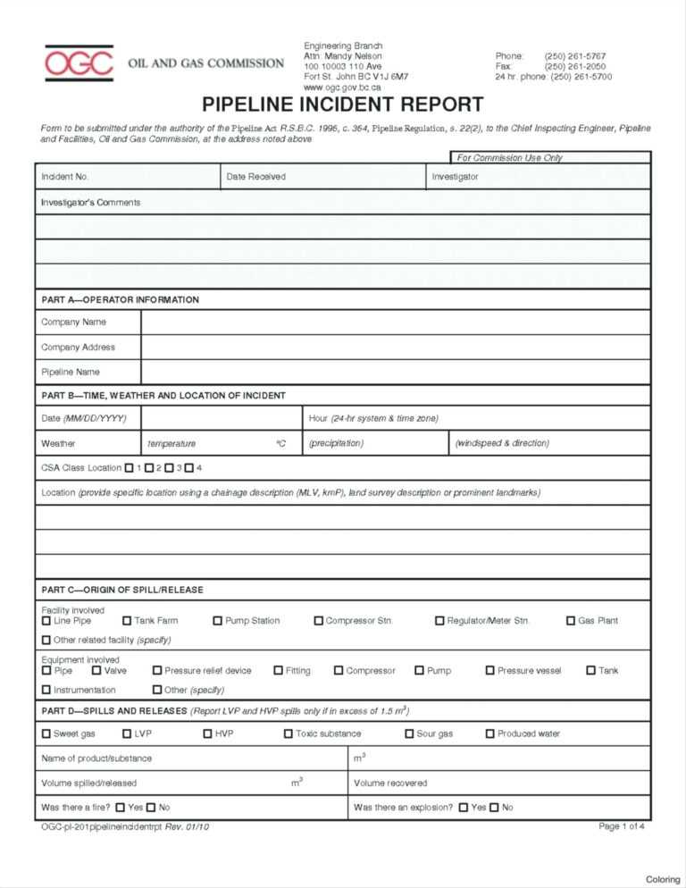 Incident Report Book Template