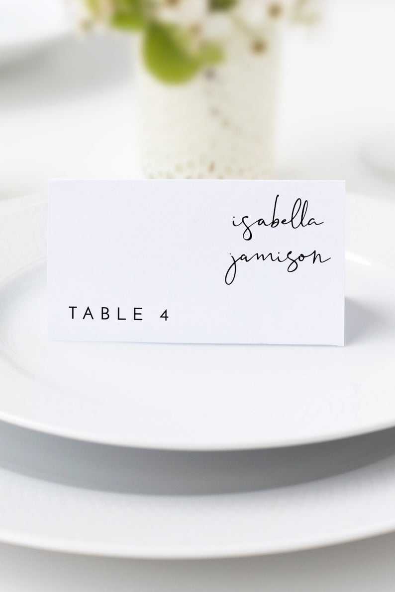 Adella – Modern Place Card Template, Minimalist Place Card, Wedding Place  Cards Printable, Table Name Cards, Templett Place Card Instant Inside Table Name Card Template