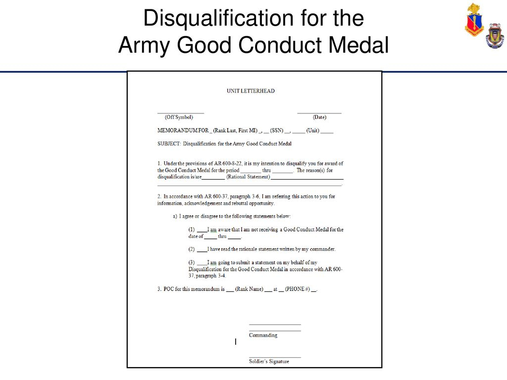 Administer Awards And Decorations – Ppt Download Within Army Good Conduct Medal Certificate Template