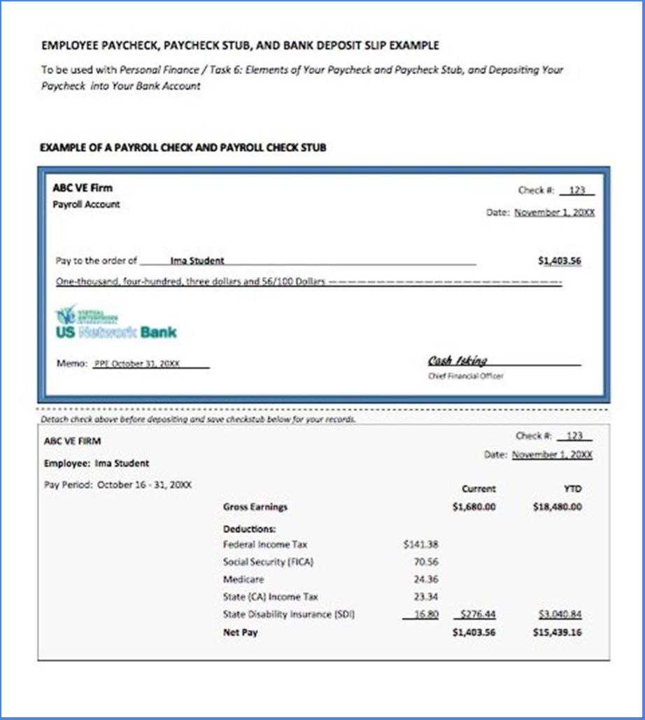 Adp Pay Stub Template Word Document Example #2290 Inside Pay Stub Template Word Document