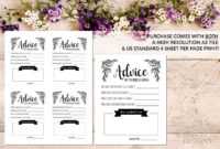 Advice Card Template. Advice For The Newlyweds. Marriage pertaining to Marriage Advice Cards Templates