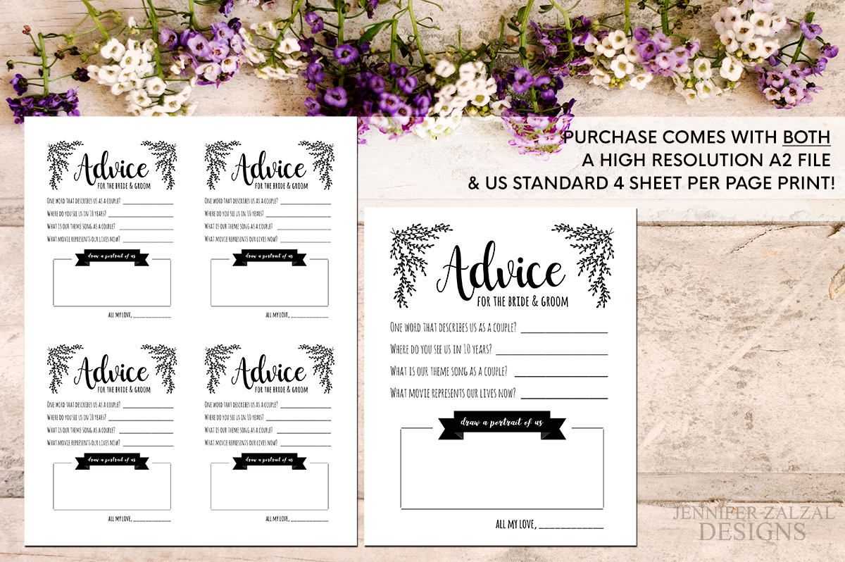 Advice Card Template. Advice For The Newlyweds. Marriage Pertaining To Marriage Advice Cards Templates