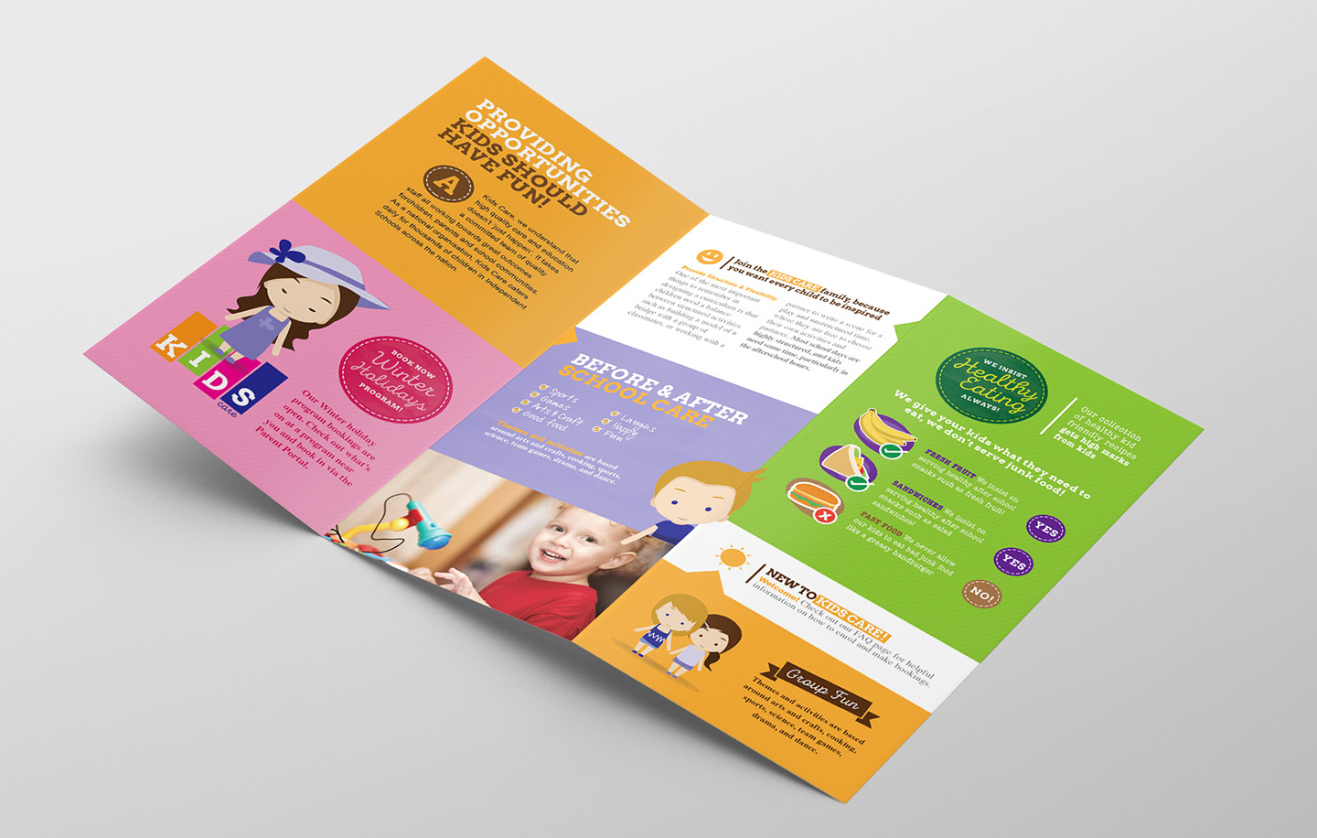 After School Care Tri Fold Brochure Template In Psd, Ai Regarding Tri Fold School Brochure Template