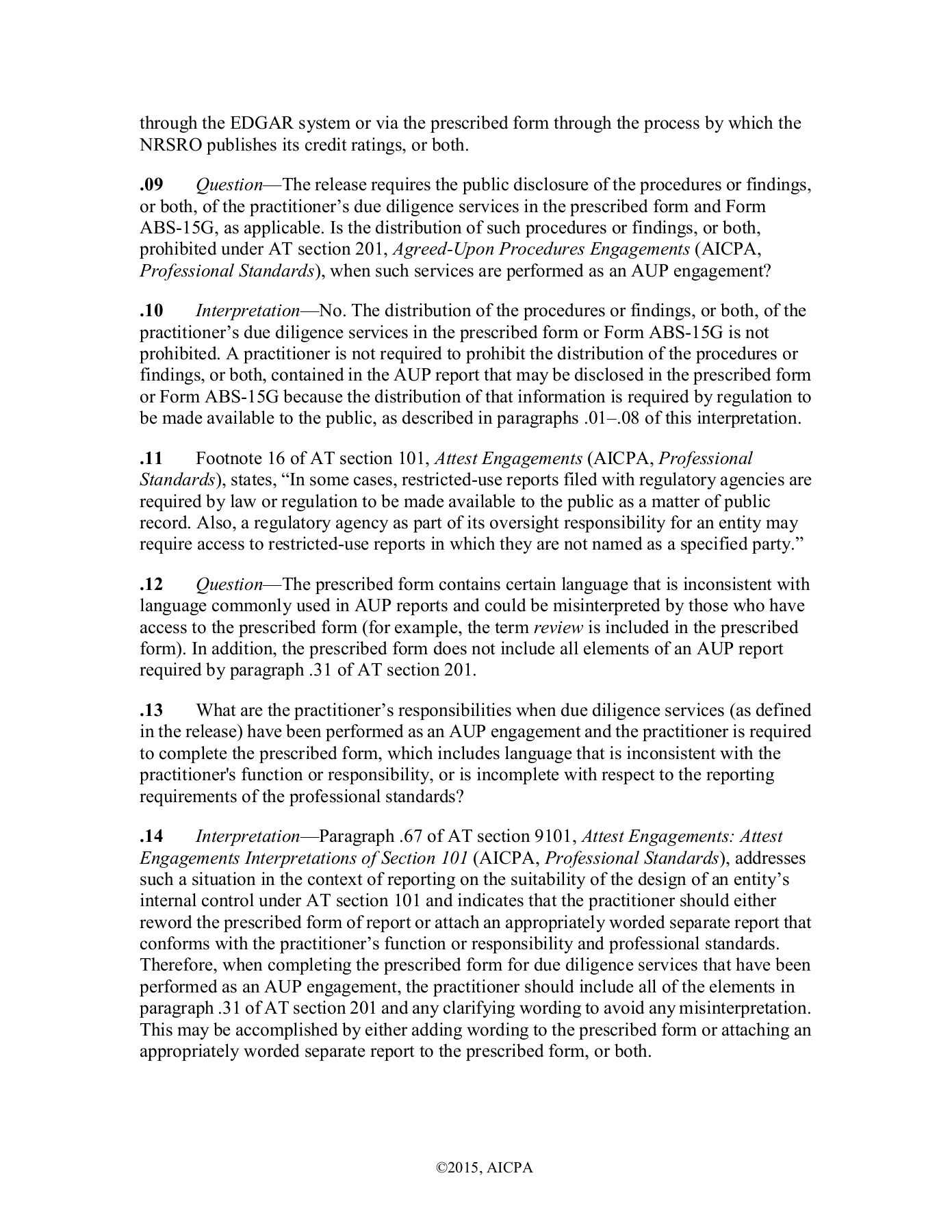 Agreed Upon Procedures Engagements: Attest Engagements With Agreed Upon Procedures Report Template