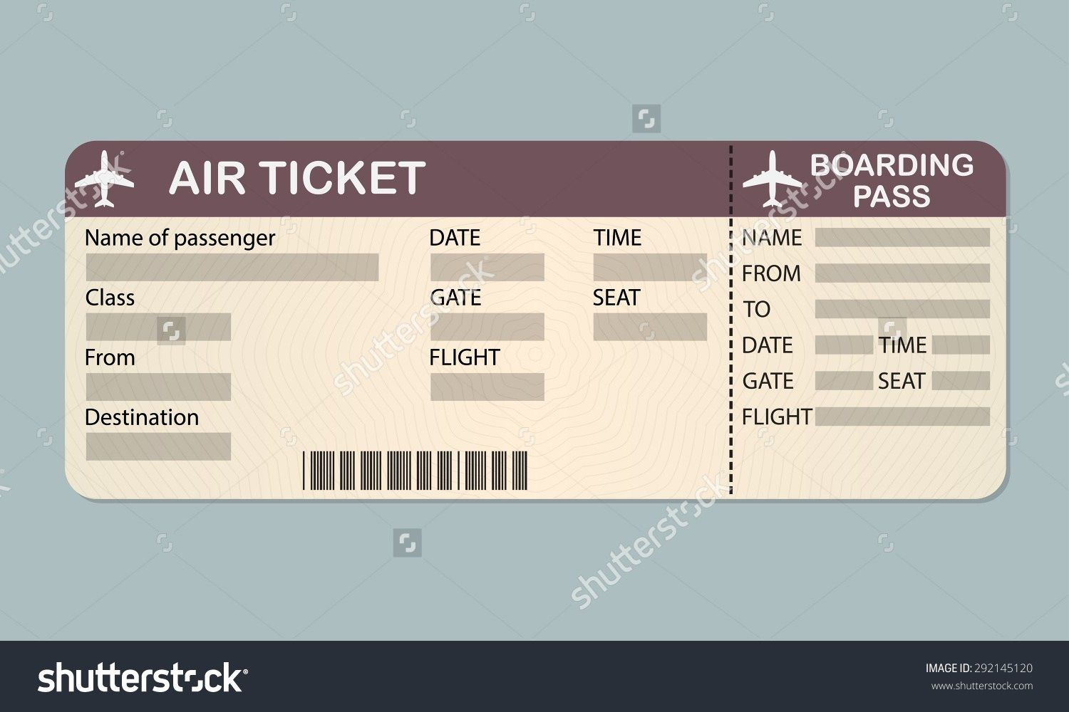 Airline Boarding Pass Template Sample Customer Service With Regard To Plane Ticket Template Word