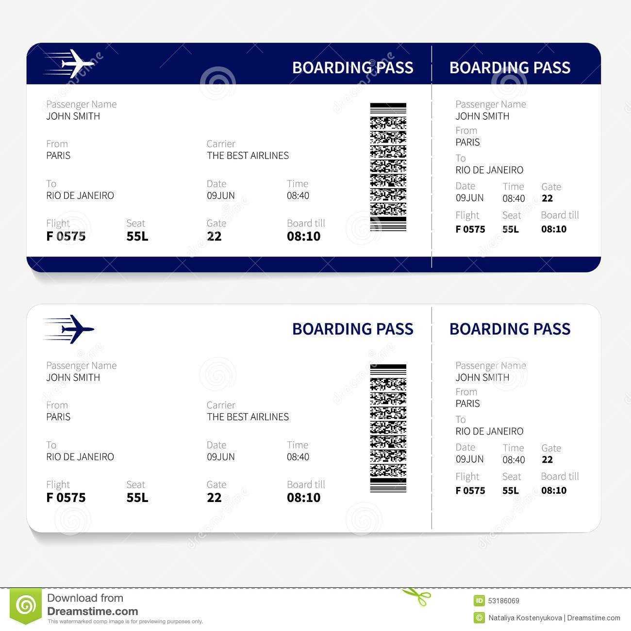 Airline Ticket Template Free Sample Customer Service Resume Pertaining To Plane Ticket Template Word