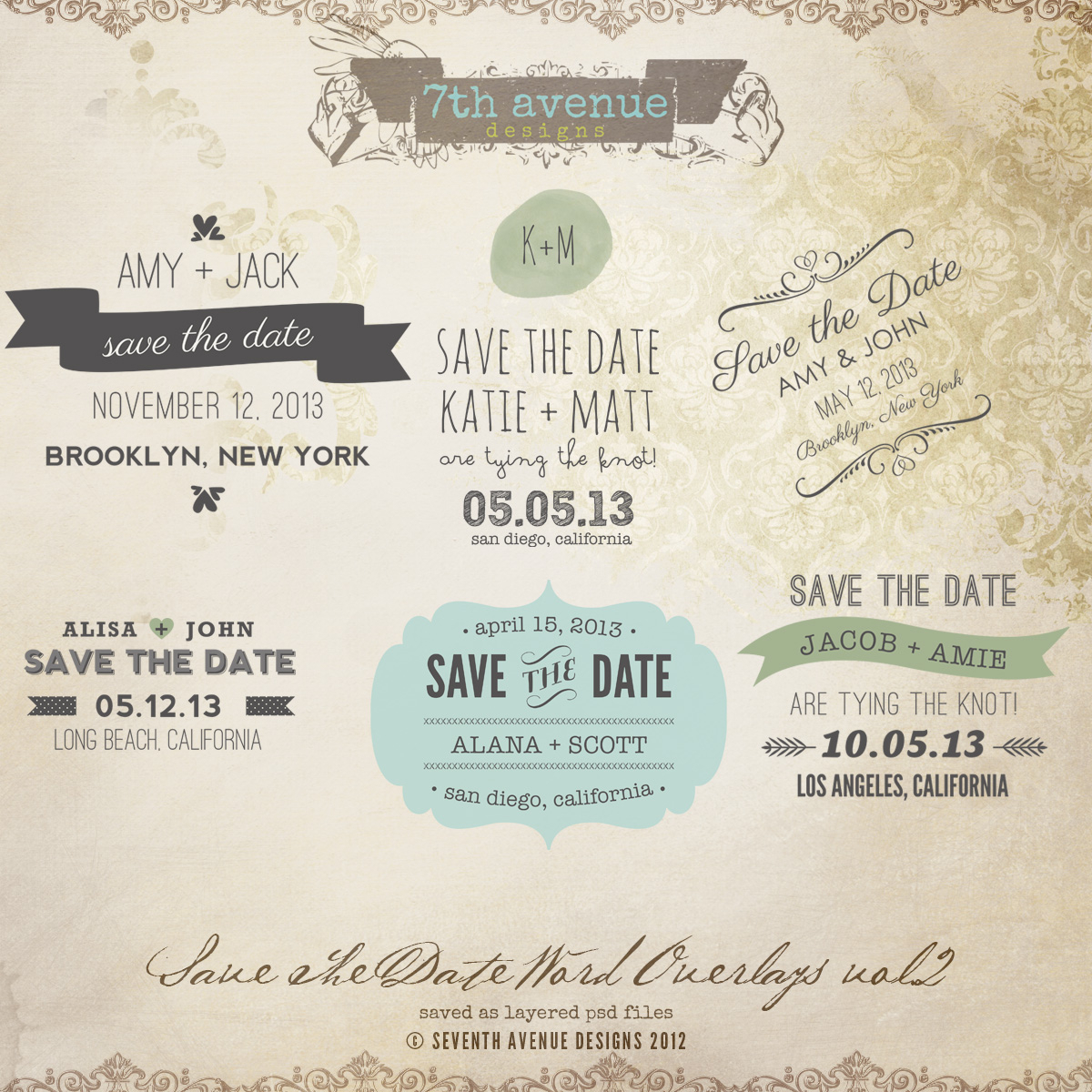 All Products : 7Thavenue Designs :: Logo And Templates Inside Save The Date Templates Word