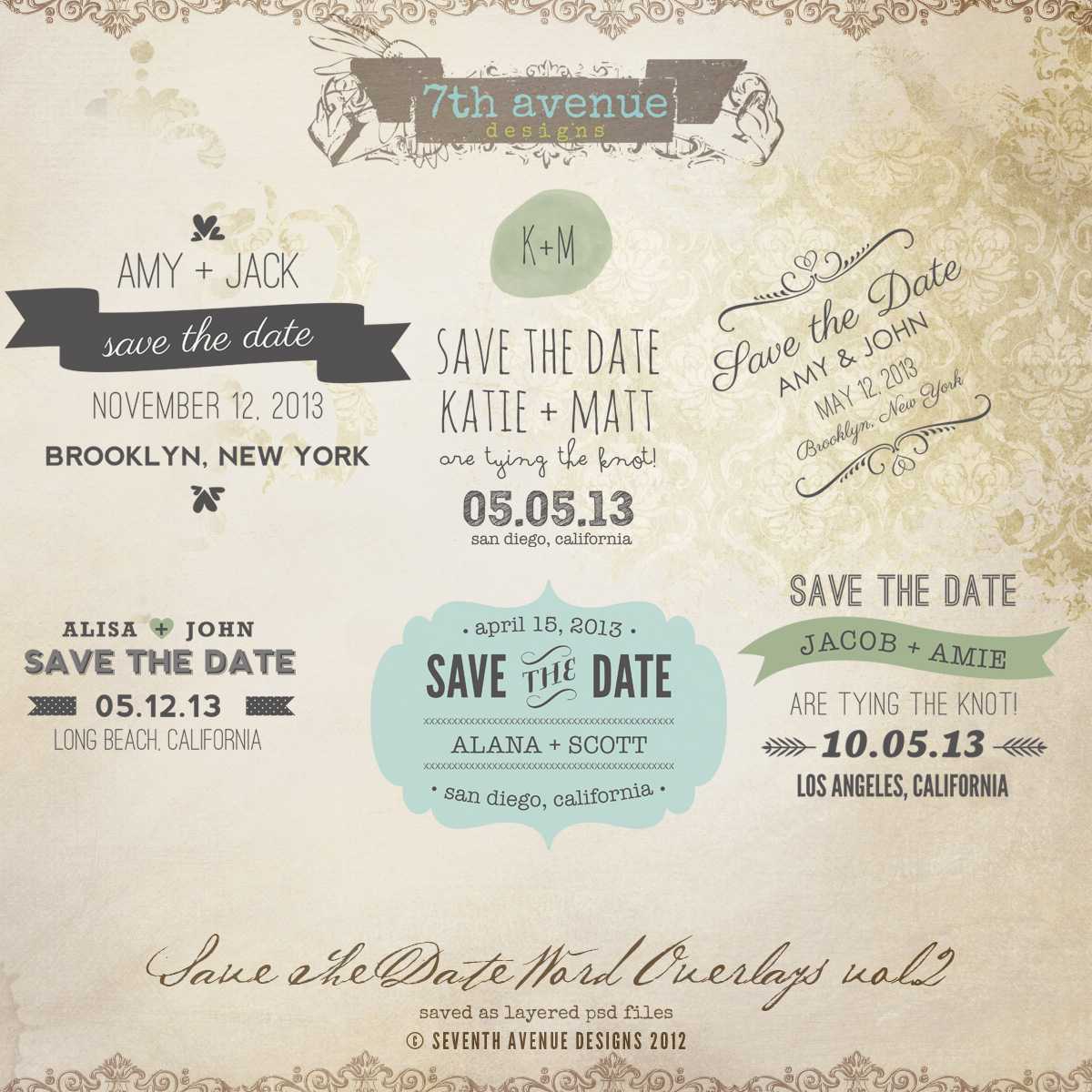 All Products : 7Thavenue Designs :: Logo And Templates Inside Save The Date Templates Word