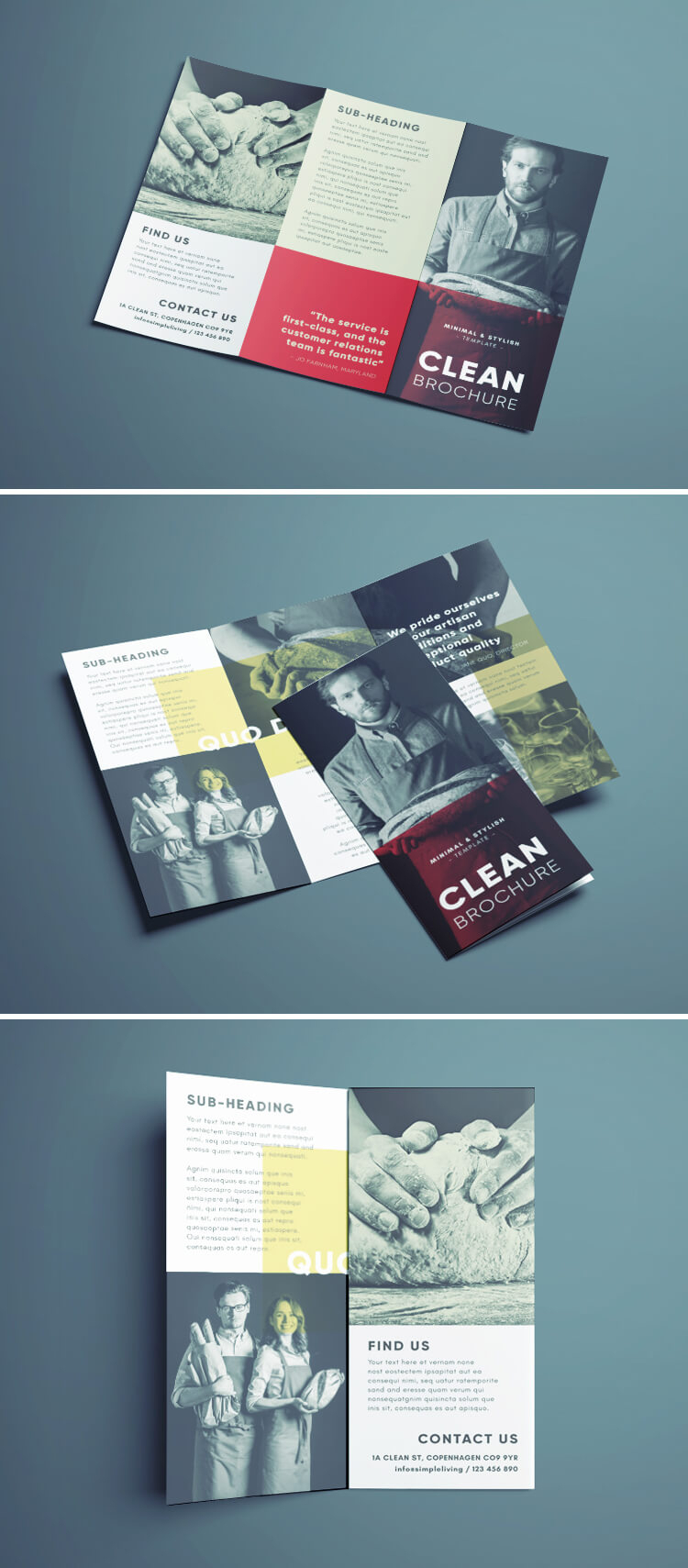 Amazing Clean Trifold Brochure Template | Free Download In Tri Fold Brochure Template Indesign Free Download