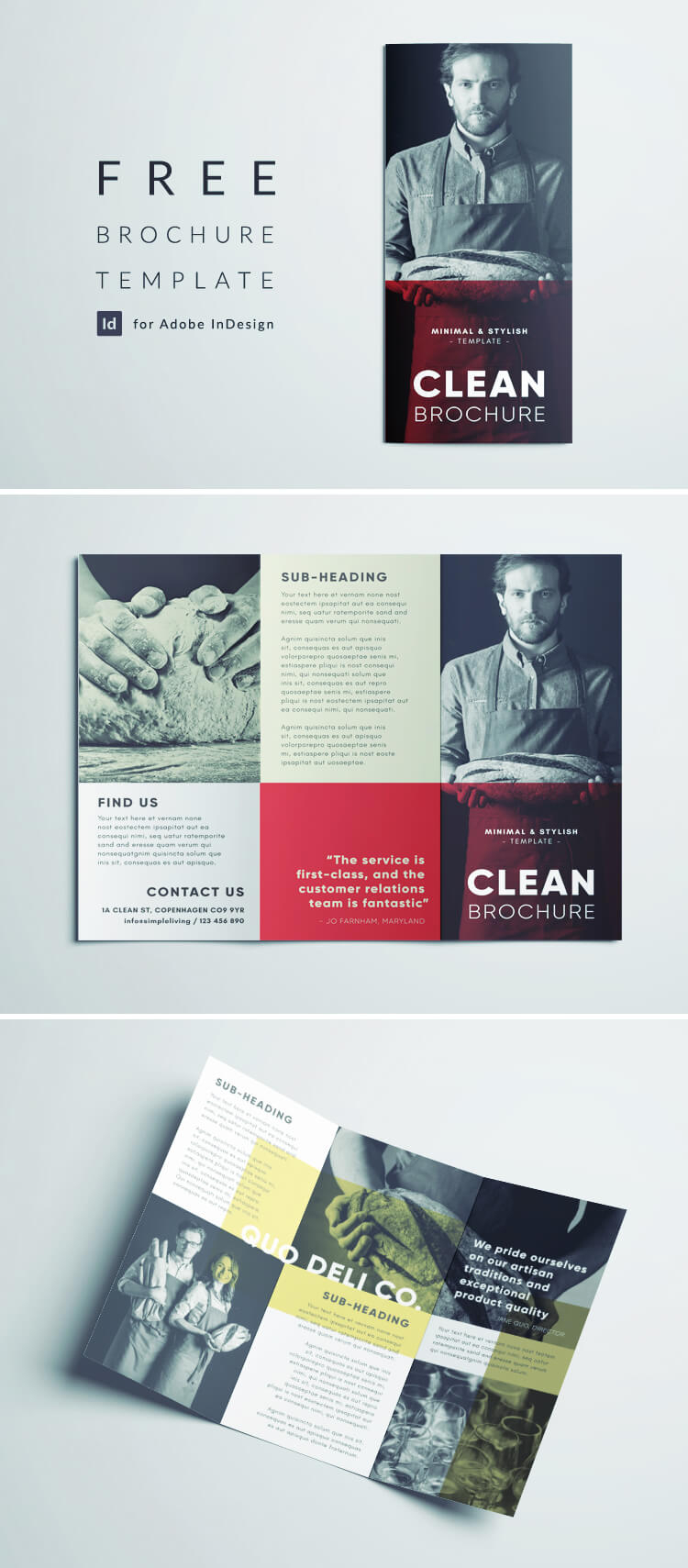 Amazing Clean Trifold Brochure Template | Free Download Within Cleaning Brochure Templates Free