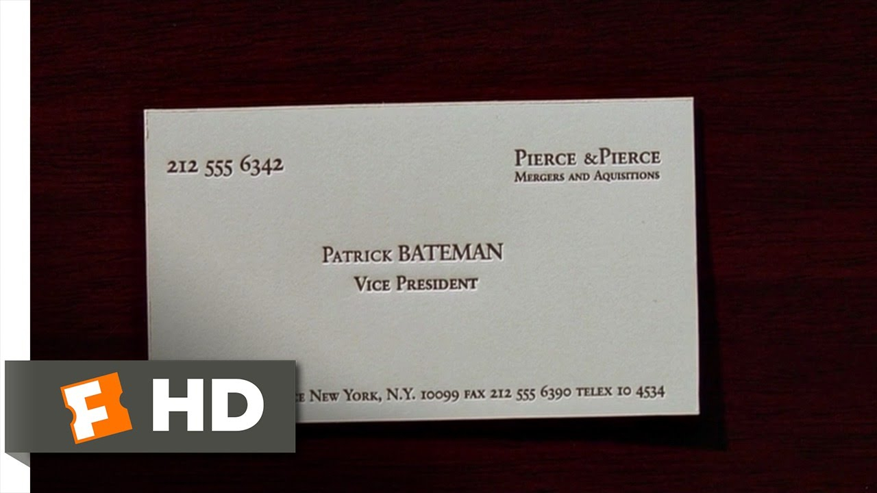 American Psycho (2/12) Movie Clip – Business Cards (2000) Hd For Paul Allen Business Card Template