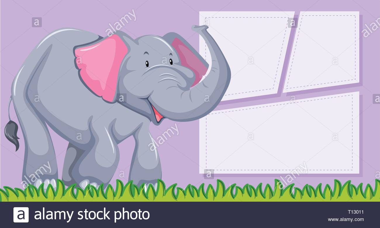 An Elephant On Blank Template Illustration Stock Vector Art With Blank Elephant Template