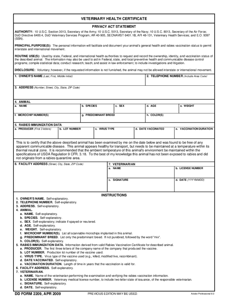 Animal Health Certificate Form – 2 Free Templates In Pdf With Regard To Veterinary Health Certificate Template